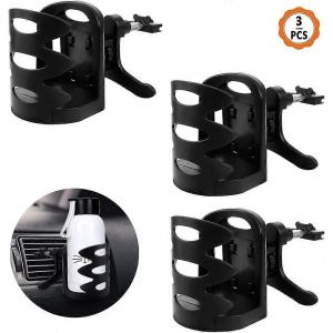 Porte-Gobelet De Voiture 3 Pi&egrave;ces,Porte-Gobelet De Voiture Universel,Porte-Gobelet De Ventilation Noir,Voiture R&eacute;glable - Neuf