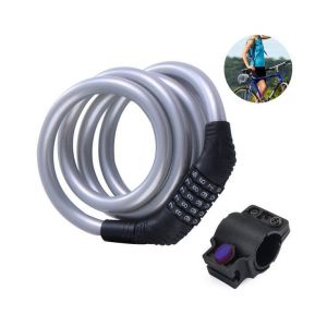 Câble Antivol Securecoil À Combinaison Réinitialisable À 5 Chiffres Avec Support De Montage - Durable, Résistant Aux Intempéries, Options Multicolores - Neuf