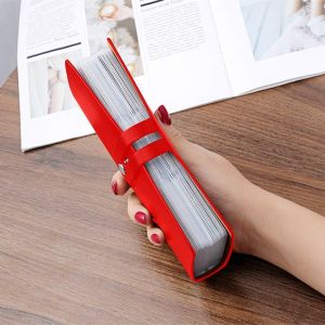 Porte-cartes de visite en cuir, porte-cartes de crédit anti-RFID, porte-cartes de visite professionnel et porte-cartes, protège-cartes de crédit - Peut contenir 96 cartes (rouge) - Neuf