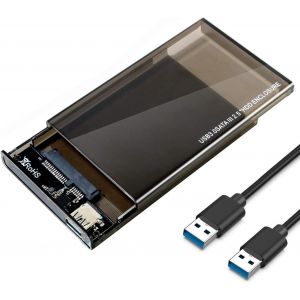 Tzf-Boîtier Externe 2.5 Pouces Disque, Usb 3.0 Boîtier Disque Dur Externe Pour 2.5 Pouces Sata Iii Ii I Hdd Ssd 7mm 9.5mm, Sans Outil, Haute Vitesse À 6gbps, Uasp - Neuf