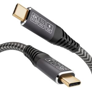 THEF-Cable USB C vers USB C 20 Gbps, Câble USB 3.2 Gen2, 100W 20V/5A usbc charge rapide, Transmission vidéo 4K @ 60Hz pour ordinateurs portables, moniteurs, dispositifs USBC 0.5M - Neuf