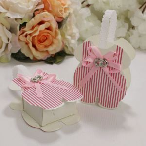 Lot de 24 boîtes à bonbons en forme de pantalon à bretelles, petites boîtes à bonbons, cadeau pour fête prénatale, anniversaire, baptême, nouveau-né - Neuf