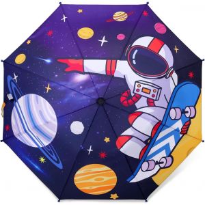 Parapluie Enfant Avec Housse, Coupe-Vent Et Durable Parapluie Pour Filles Gar&ccedil;ons, Facile &Agrave; Transporter Parapluie Pliant Enfant, Parapluie Canne Avec Un Motif Mignon (F&ecirc;te Des Animaux) - Neuf