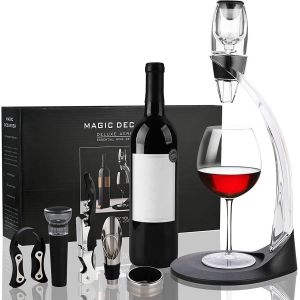 Mevronisshop-A&eacute;rateur &Agrave; Vin Avec Support Bras Coffret, D&eacute;canteur &Agrave; Vin Coupe-Capsule De Vin, Bouchon &Agrave; Vin, Pour Amateurs De Vin - Neuf