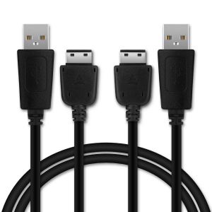 2x C&acirc;ble USB transfert de donn&eacute;es et charge de 1m compatible avec Samsung PCBS10 | GT-S5230 / GT-E1200 / GT E1190 / GT-E1150 / GT-E1050 18 Pin Connector vers USB A 2.0 noir Fil en - Neuf