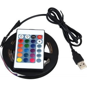 Kalanka-Le Lumi&egrave;re De Bande De Led Imperm&eacute;able &Agrave; L'eau Multi Couleur 5050 Rvb Led Allume La Bande Avec &Agrave; T&eacute;l&eacute;commande Pour Les Arri&egrave;re-Plans De Tv Lumi&egrave;re 5v Usb Backlight Kit(1m) - Neuf