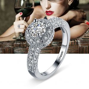 Bague De Mariage Tendance Avec Zircons, Bijou De Fiancailles, Cadeau (N¡Ã 8) - Neuf