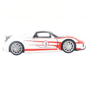 Modele De Voiture Electrique Haute Simulation 1:32, Jouet Cadeau Pour Enfants Avec Son Et Lumiere (Rouge Et Blanc) - Neuf