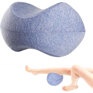 KALANKA-Oreiller de Genou, Oreiller de Jambe en Mousse à Mémoire pour Dormeurs Latéraux Ergonomique pour Dormir sur Le Côté pour La Grossesse, Soulagement Hanches, Sciatique et Articulaires (Bleu) - Neuf