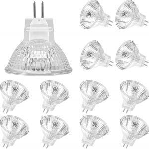 Ampoules Halogènes Mr11,Lampe Halogène Gu4 12v 20w,Ampoule Mr11 Gu4 Dimmable Couvercle En Verre Pour Plafonnier,2 Broches Ampoule Halogene 2700k Blanc Chaud,Pack De 12 - Neuf
