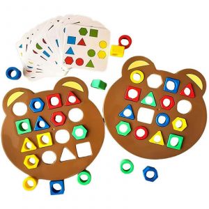Jeu de correspondance de formes, jouet &eacute;ducatif sensoriel de couleur, puzzles pour enfants, tableau de correspondance rapide de formes g&eacute;om&eacute;triques, puzzles de couleurs et de formes, jeux d'apprentissage, jouet fo-Brun - Neuf