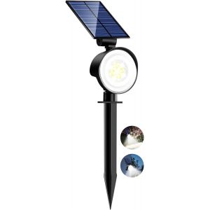 Lampe Solaire Extérieur Jardin Lot De 1, Spot Solaire Exterieur Puissant 53 Led/3 Modes, Étanche Réglable Lumiere Solaire Pour Allée Chemins Murale[Blanc Froid] - Neuf