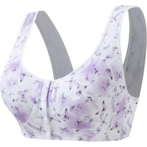 Soutiens-Gorge Pour Femmes Plus Âgées 2025 Nouveaux Soutiens-Gorge En Coton Confortables Et Pratiques À Fermeture Frontale Sans Armatures Bustier Blanc Grande Soutien Gorge Dos Nu Taille - Neuf