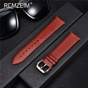 Bracelet De Montre Ultra-Fin En Cuir Véritable,Ceinture De Montre,8mm 10mm 12mm 14mm 16mm 18mm 20mm 22mm,Rouge Blanc Noir.Red.10mm - Neuf