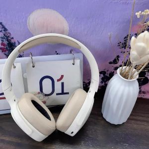 Casque Bluetooth sans fil HiFi pliable intelligent réduction du bruit réglable avec microphone, compatible Bluetooth 5.1, casque supra-auriculaire stéréo pour le sport et les voyages (beige) - Neuf