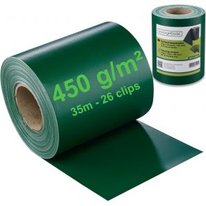 Mevronisshop-Brise-Vue En Pvc Workinghouse Pour Clôtures À Double Barreaux - Brise-Vue Pour Clôture De Jardin Avec Colliers De Serrage - 450g/M² - 35 M X 19 Cm - Brise-Vue Pour Clôture, Brise-Vue (Ve - Neuf