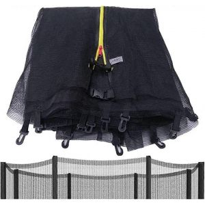 Filet De Securite De Rechange Pour Trampolines De 1,83 M, 2,44 M, 3,05 M, 3,66 M, 4,27 M Et 4,88 M, Resistant Aux Uv Et Indechirable. Noir, 4,88 M, 12 Poteaux. - Neuf