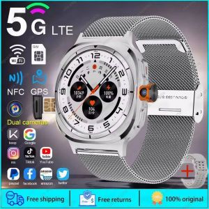 2025 Nouvelle Montre Intelligente 4G/5G Sim Complet Netcom Wifi Nfc Gps 32Gb Montres Pour Homme 32Gb Stockage Hd Caméra Smartwatch Pour Ios/Android.White Milan. - Neuf