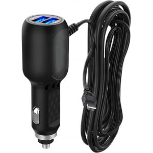 Mini chargeur USB de voiture pour cam&eacute;ra embarqu&eacute;e C&acirc;ble d'alimentation 12 V vers 5 V Mini USB avec connecteur mini USB droit pour cam&eacute;ras embarqu&eacute;es Noir - Neuf