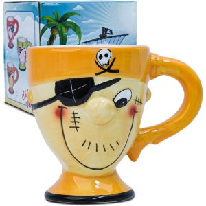 Pirate Mug, Tasse &Agrave; Caf&eacute; En C&eacute;ramique 3d, Tasse De Pirate De Dessin Anim&eacute; Pouvant Contenir 300 Ml De Votre Boisson Pr&eacute;f&eacute;r&eacute;e, Cadeau Cr&eacute;atif Pour Hommes, P&egrave;res, Amateurs De Caf&eacute; (Orange) - Neuf