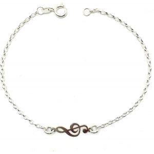 Eryi-- Bracelet Clé De Sol, Argent 925/1000 - Neuf