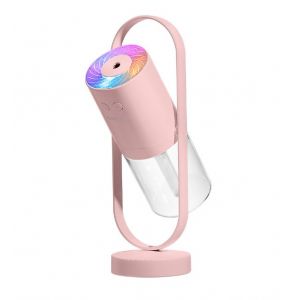 Humidificateur à brume fraîche - Mini humidificateur portable avec lumières LED, humidificateur d'air portable USB ultra-silencieux, adapté aux bébés, rose - Neuf