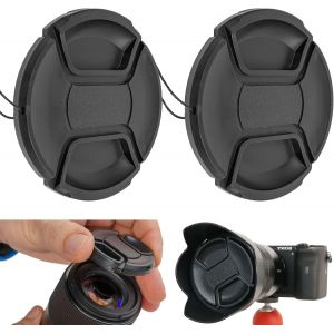 KAL-Capuchon D'Objectif D'Appareil Photo, Ø 55 Mm De Diamètre, Capuchon De Protection À Clipser, Compatible Avec Nikon, Canon, Sony, Sigma, Tamron, Olympus, Fujifilm, Housse Universelle D'Appareil Ph - Neuf
