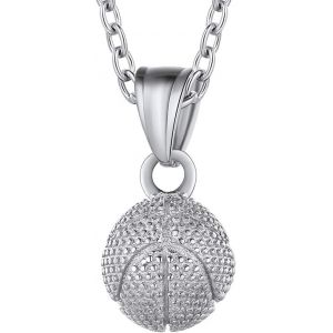 KAL-Collier Ballon De Football/Basketball/Rugby/Haltère/Gant De Boxe Doré/Noir/Acier Inoxydable 316L,Bijoux Pendentif Pour Amateurs Fans De Sports Avec Chaîne Ajustable 55+5Cm Hommes Et Garçons - Neuf