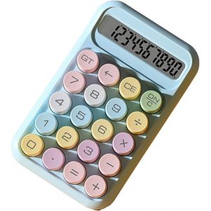 Calculatrice M&eacute;canique &agrave; Bouton-Poussoir,&eacute;cran LCD &agrave; 10 Chiffres,Calculatrice de Base Portable,Calculatrice de Bonbons Color&eacute;s,Calculatrice de Bureau pour &eacute;tudiant Comptable.[V29] - Neuf