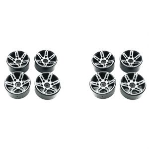 8pcs Rc Rock Roue Jante 1,9 Pouce Beadlock Pour 1/10 Axial Scx10 90046 Cc01 D90 D110 (Noir) - Neuf