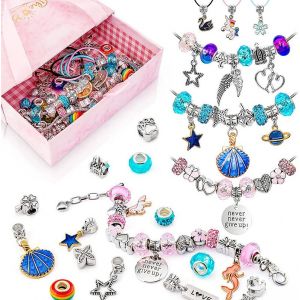 60 pièces de bijoux pour enfants, bracelet à breloques pour filles, bijoux pour enfants Ma - Neuf
