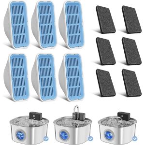 Filtres Et &Eacute;ponges De Rechange Pour Fontaine &Agrave; Eau Pour Chat 309a/309b/309c - Neuf
