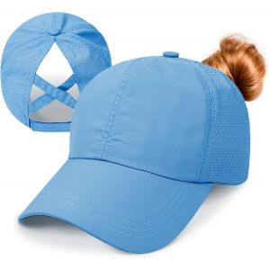 Casquette Femme Queue De Cheval,Casquette Baseball Femme Réglable Séchage Rapide Casquette Femme Été,Maille Respirant Chapeau Soleil Casquette Queue De Cheval Haute.[Z1622] - Neuf