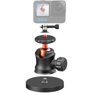 Magnetic Camera Mount with Action Camera Adapter, 360&deg; Rotating Ball Head Magnetic Mount with Coating for GoPro Hero / Insta360 / DJI - Neuf