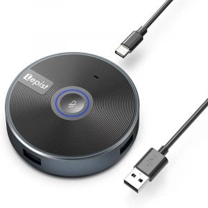 Microphone De Conf&eacute;rence Avec Adaptateur Usb 5 En 1,Micro &Agrave; Condensateur D'Ordinateur Omnidirectionnel 360,Micro De Table Zoom Pour Pc,Mac,Lp.2108. - Neuf