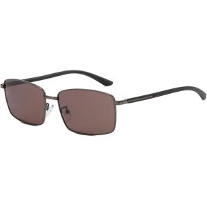 Lunettes De Soleil Rectangulaires R&eacute;tro Hommes Lentille Polaris&eacute;e Hd Monture M&eacute;tallique Carr&eacute; Lunettes Rectangulaires L&eacute;g&egrave;res UV400 Anti-&Eacute;blouissement Lunettes Pour Voyage Conduite Ext&eacute;rieur - Neuf