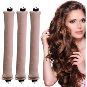 KAL-Pièces Bigoudis Sans Chaleur -Tiges Flexibles Avec Crochets, Fer À Friser Sans Chaleur Pour Tous Types De Cheveux, Bigoudis Pour Dormir, Pour Tous Types De Cheveux (Rose) - Neuf