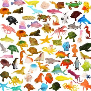 Sansh-Pack De 78 Figurines Mini Animaux Marins. Jouets Créatures De La Mer En Plastique Par.Cadeau Et Récompense, Jeu D¿Apprentissage D¿Animaux Sous-Marins Pour Garçons, Filles, Enfants. - Neuf