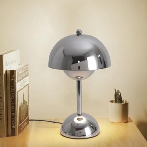 Lampe De Chevet Enfant Silver Home Decorate Lampe Champignon,Lampe De Table Led À Intensité Variable À 3 Voies Avec Touch,Veilleuse,Lampe De Bureau De Travail Et D'étude Pour Chambre(G45 Bulb) - Neuf