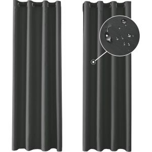 TIANYI-Rideau Occultant Lot De 2, 140x160cm, Rideau Exterieur Impermeable, Rideau Thermique Isolant Anti Chaud Intérieurs, Rideau Phonique Anti Bruit, Moderne Salon Chambre Maison, Gris - Neuf