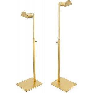 Lot de 2 supports r&eacute;glables en acier inoxydable pour sac &agrave; main Dor&eacute; Porte-manteau sur pied r&eacute;glable pour sacs &agrave; main sur un seul c&ocirc;t&eacute; pour chapeaux, portefeuilles - Neuf