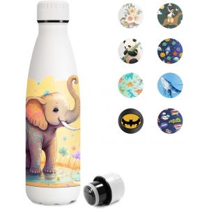 Bouteille Isotherme 500ml, Gourde Isotherme Personnalisée, Isolant Sous Vide Double Paroi, Bouteilles Sans Bpa, Étanche, Gourde Inox Pour Camping, Enfant, Fille, Travail, Randonnée - Neuf