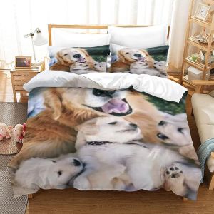 Chiot Et Chaton Pcs Housse De Couette Ensemble De Housse De Couette Imprim&iquest;&iquest; D Taie D'oreiller Parure De Lit Linge De Lit Double&pound;&iquest;Xcm&pound;&copy; - Neuf