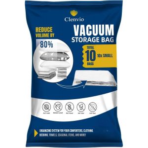 SJZG-Lot De 10 Sacs De Rangement Sous Vide (10 Petits), Sacs &Eacute;conomiseurs D'Espace Sans Pompe Manuelle De Voyage, Sacs Herm&eacute;tiques Pour V&ecirc;tements, Literie, Oreillers, Couettes, Couvertures - Neuf