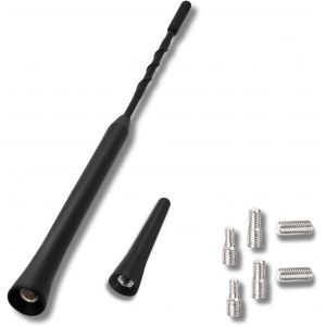 Antenne autoradio 2 pièces,antenne de voiture courte universelle 23,5 cm + 6,5 cm,antenne FM/AM/DAB avec réception amplifiée,antenne de toit d'antenne de voiture avec 6 vis de connexion de M4 M5 M6 - Neuf