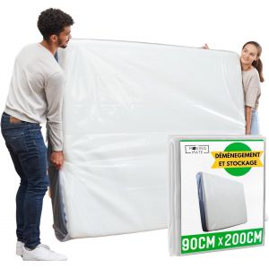 KALANKA-Housse Protection Matelas en Plastique Demenagement et Stockage - 90x200 cm / 90x190 cm - Housse à Matelas Plastifiée - Protection de 90 x 200 cm, Robuste, réutilisable, indéchirable - Neuf