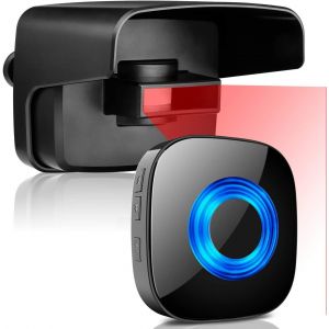 Alarme d'entr&eacute;e, d&eacute;tecteur de Mouvement sans Fil &eacute;tanche avec Une port&eacute;e de 500 Pieds, 1 capteur de Mouvement PIR et 1 r&eacute;cepteur enfichable, 58 sonneries pour Maison/Cour/Garage - Neuf