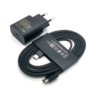 Adaptateur De Charge Super Rapide Pour Samsung Galaxy,C&acirc;ble De Type C Pour Galaxy S20,S21,S22,S23,S24 Ultra,Z Flip Poss&egrave;de 6,5,4,3,2,25w,1.8m--Black-With 3a Cable - Neuf