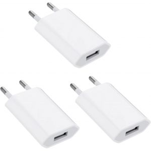Kaleidoscope-3 Pack Chargeur Secteur 5V/1A Adaptateur Pr Usb Pour T&eacute;l&eacute;phone Portable, Lecteur Ebook,&Eacute;couteurs,T&eacute;l&eacute;phone Portable, Smartwatch,Tablette[Q1732] - Neuf