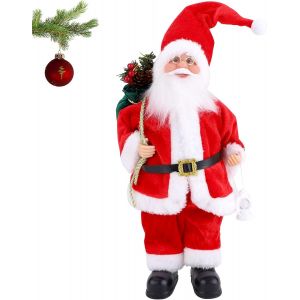 Mini Debout Santa Claus Statue 32cm Rouge Traditionnel D&eacute;coratifs - Neuf